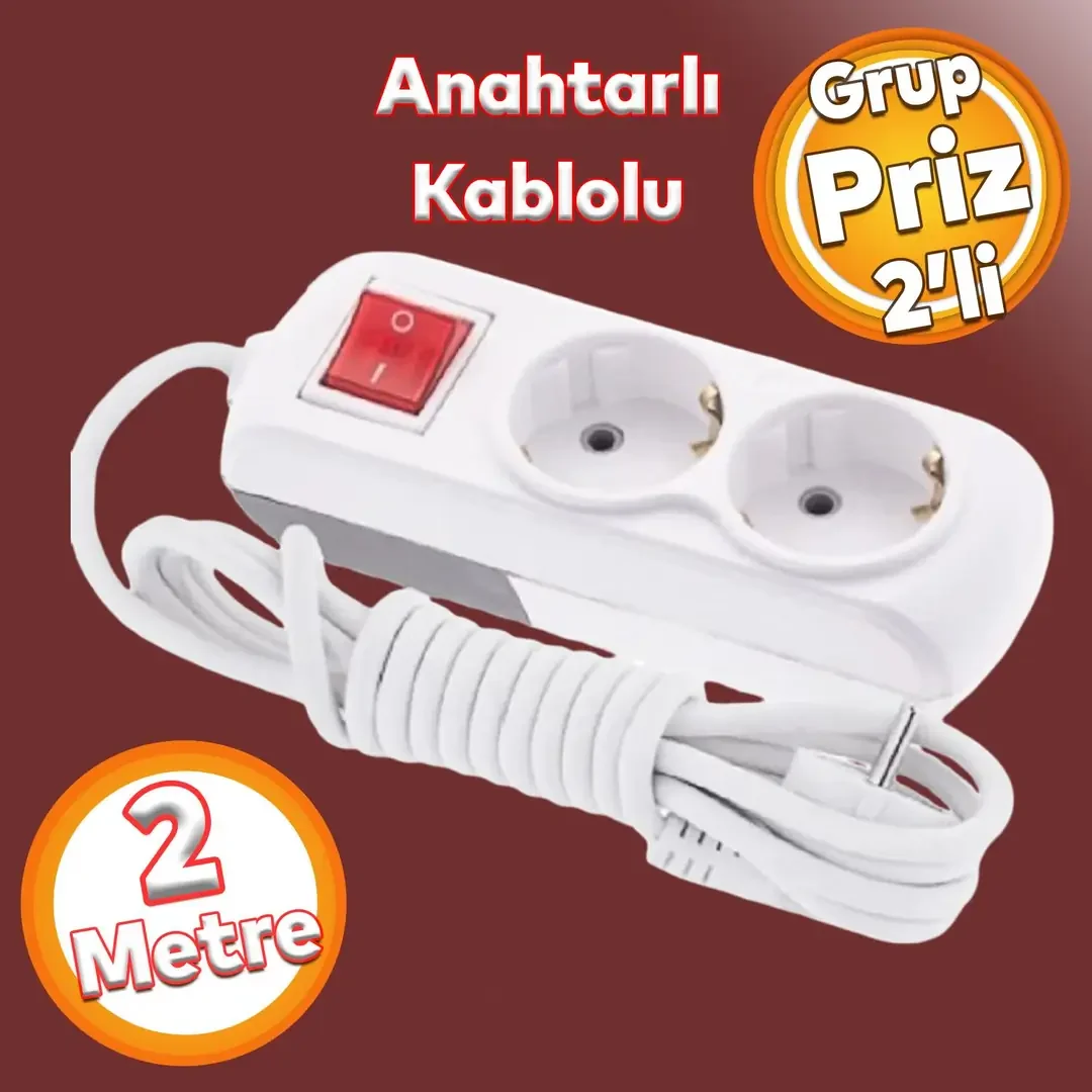 2 ,LI -2 ,METRE KABLOLU TOPRAKLI GRUP PRIZ